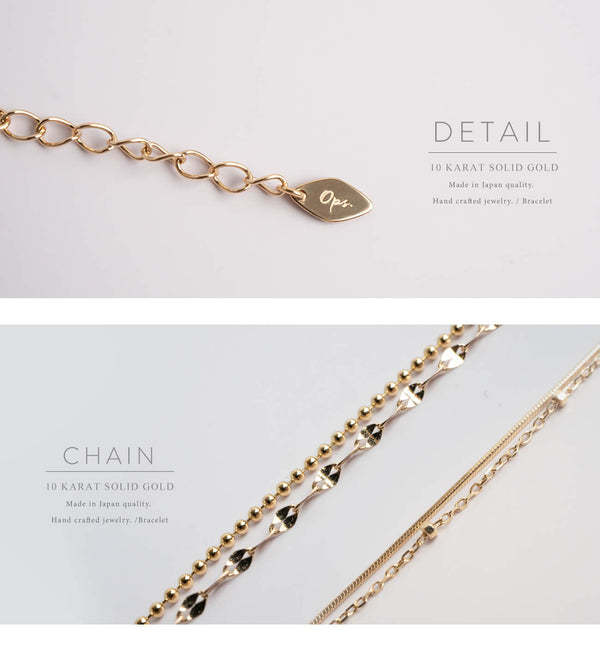 K10 Mix Chain Gold Bracelet  | ARIADNE-MIKTOS-BR
