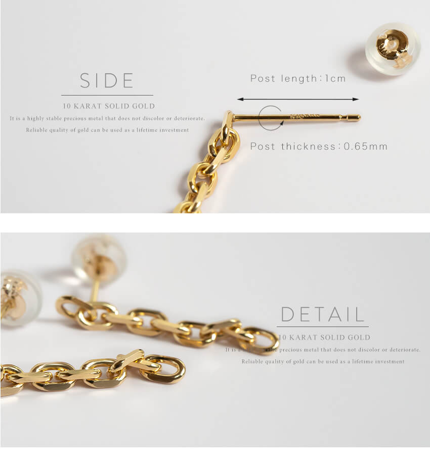 10K Gold Elfine Chain Link Pierce | SILSILA