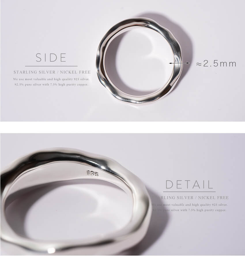18K Gold Plated Sterling Silver Ripple Wave Ring | MIELIKKI-TUULI