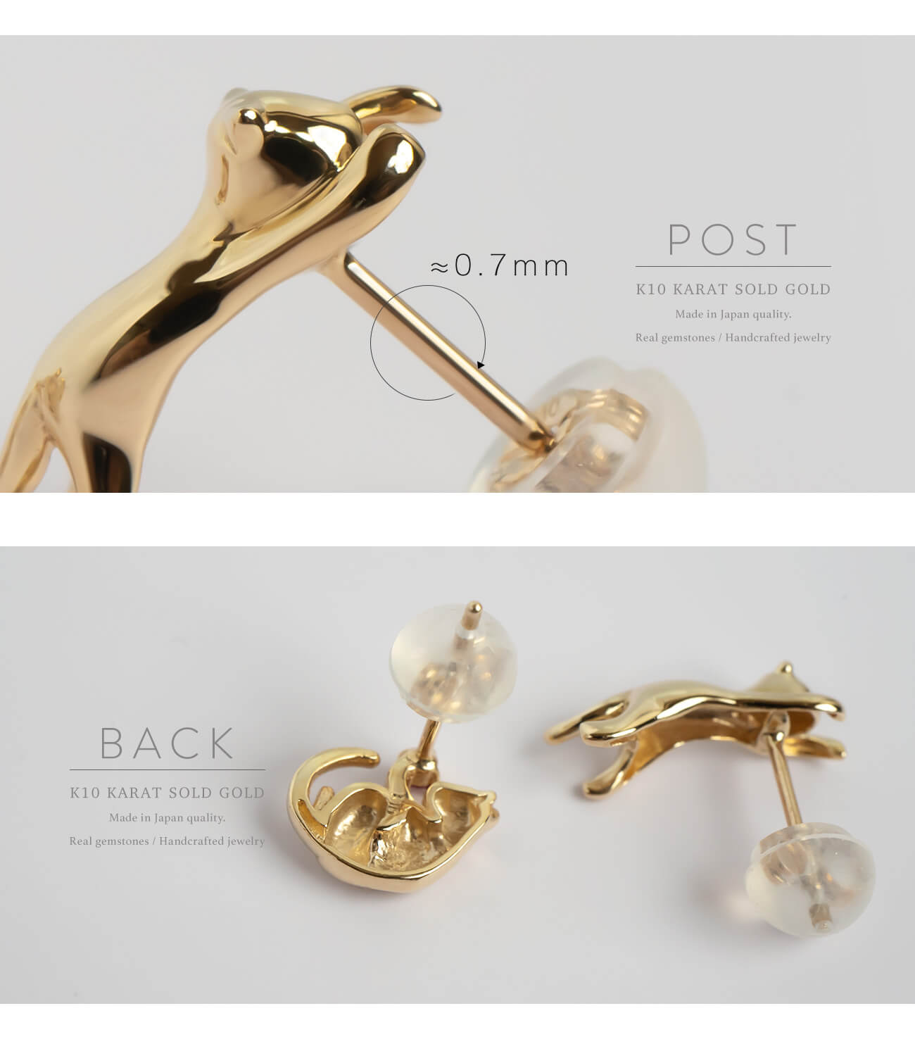 10K Gold Gemstone Cat Pierce | ZOI-CAT
