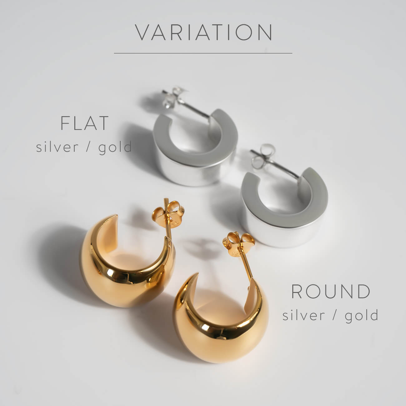 18K Gold Plated Sterling Silver Lustrou Hoop Pierce | CAPPIO