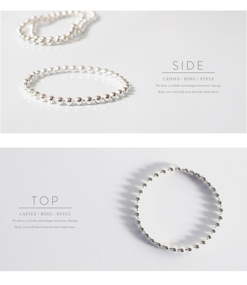 18K Gold Plated Sterling Silver Stacking Ball Chain Ring | LASSO