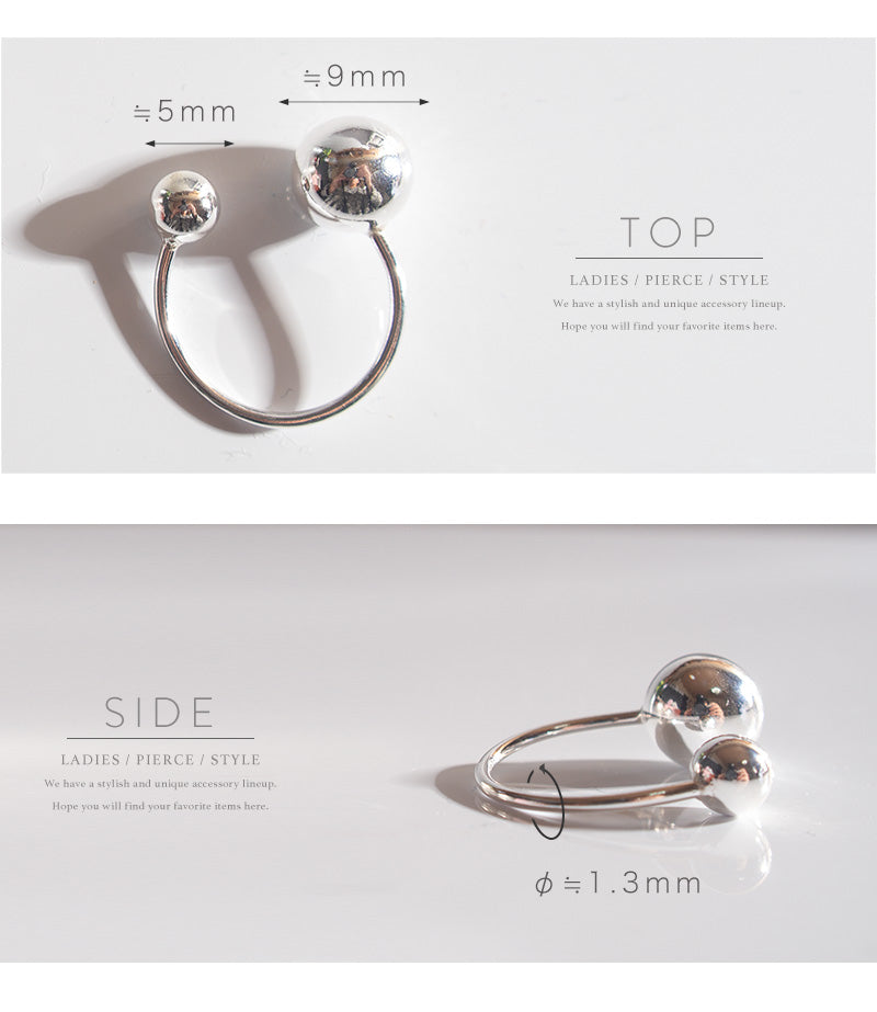 Silver925 Double Ball Ring | FRERE-GLOSSY