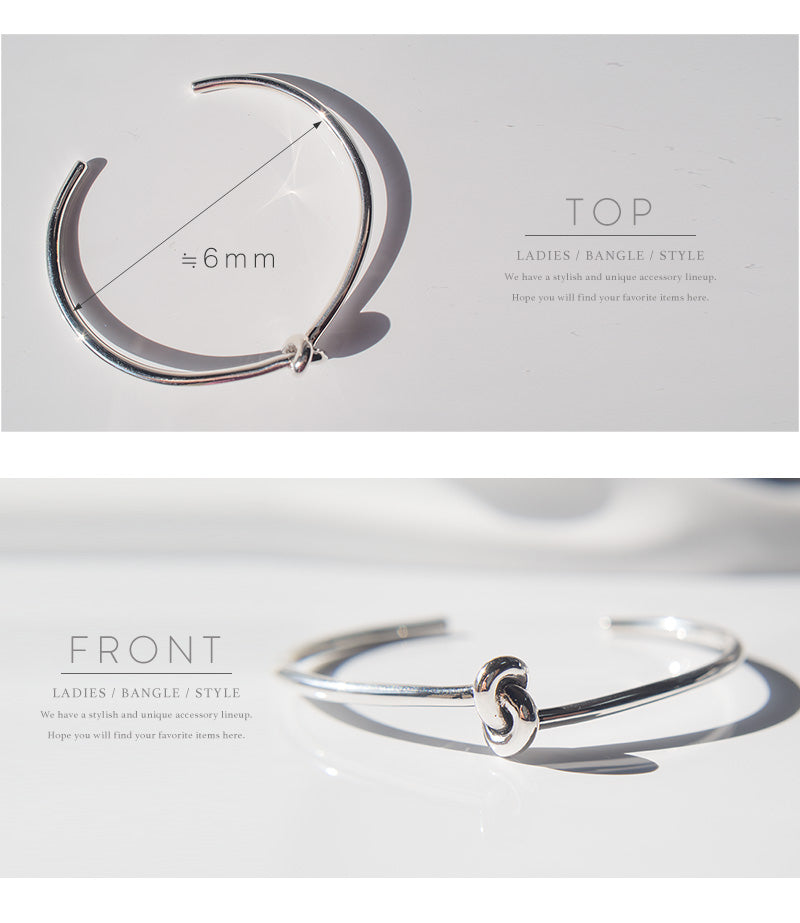18K Gold Plated Sterling Silver Tight Knot Bangle | OBLIGA