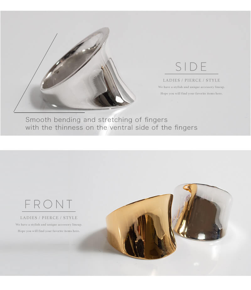 18K Gold Plated Sterling Silver Curved Tube Ring | AVIOR