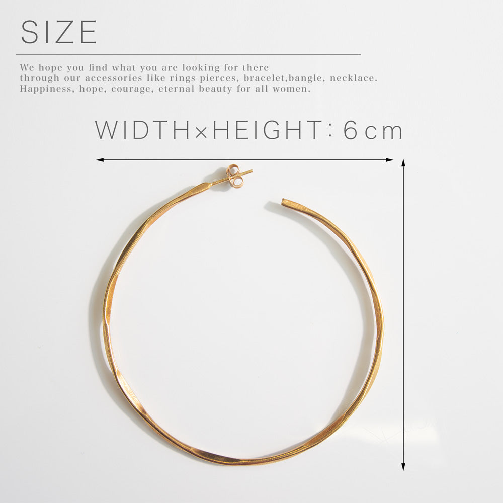Silver925 6cm Twisted Large Hoop Earrings | TORDU