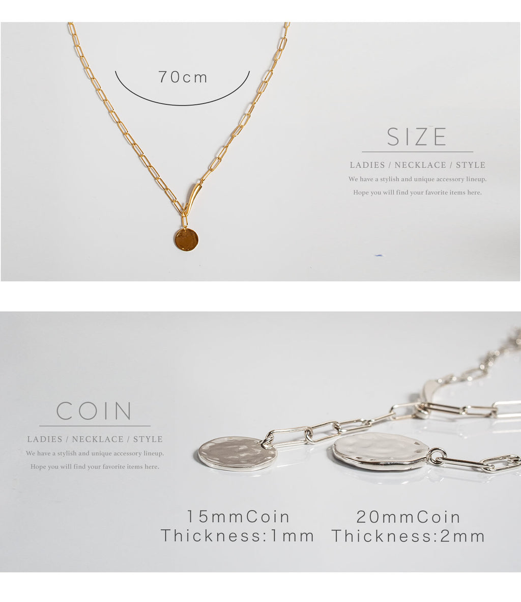 18K Gold Plated Sterling Silver Boxchain Coin Necklace | NOVAC-BLANCA