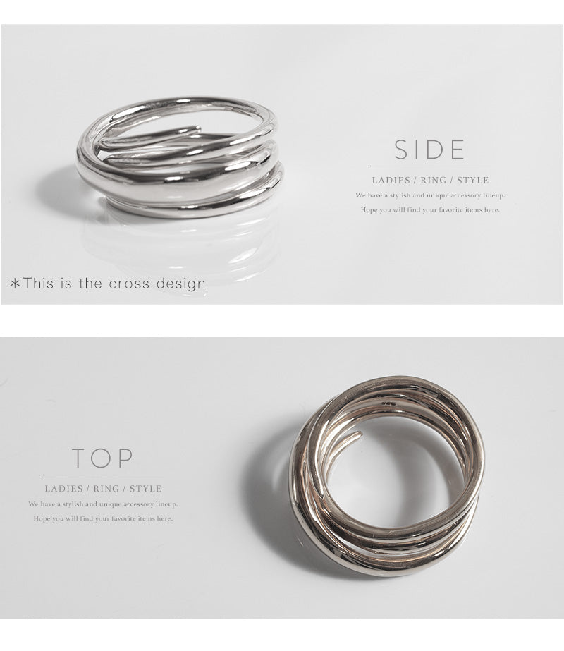 18K Gold Plated Sterling Silver Multi Layered Ring | PAMUR