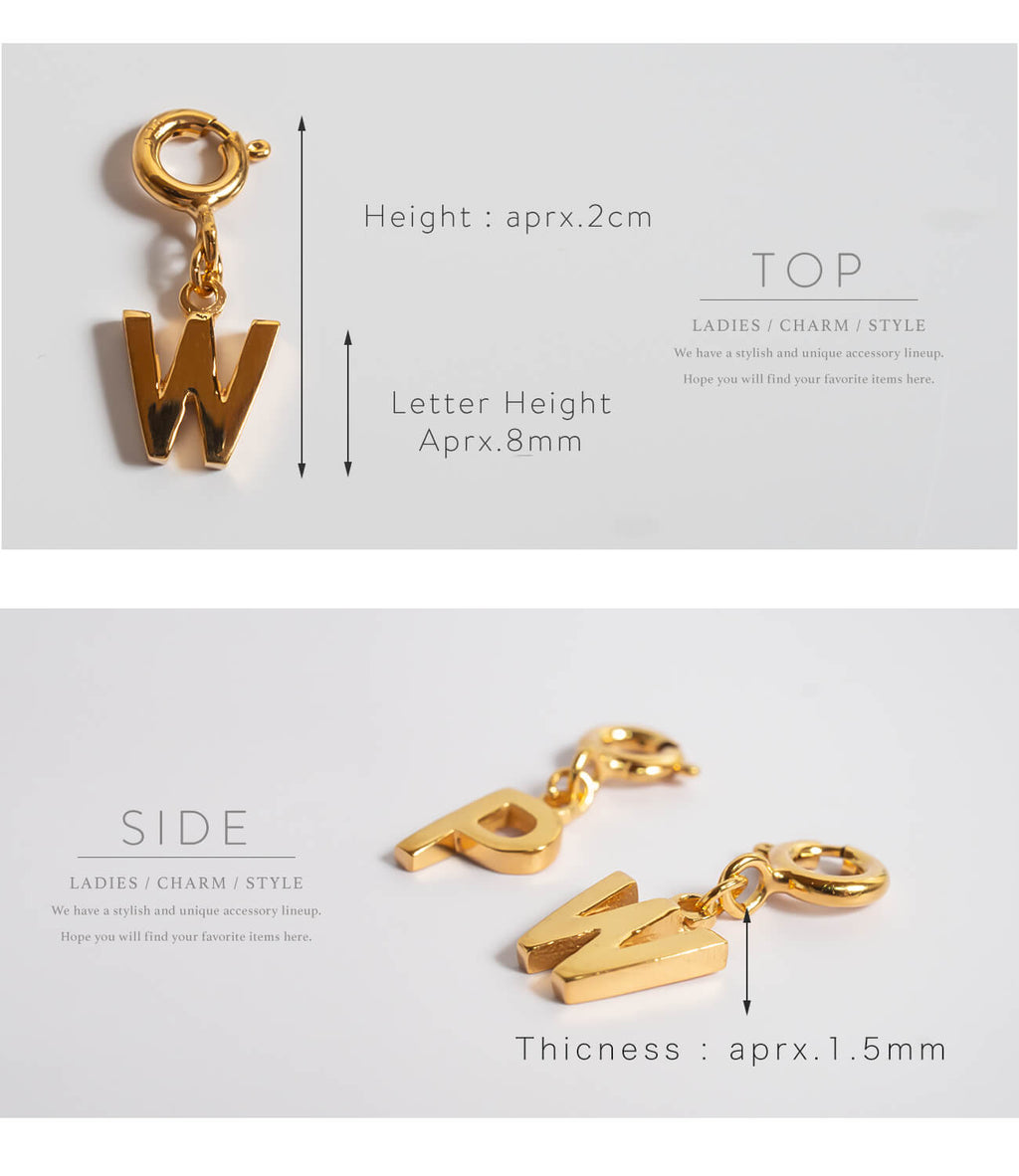 18K Gold Plated Sterling Silver Initial Dangle Charm | LUPINO GOLD