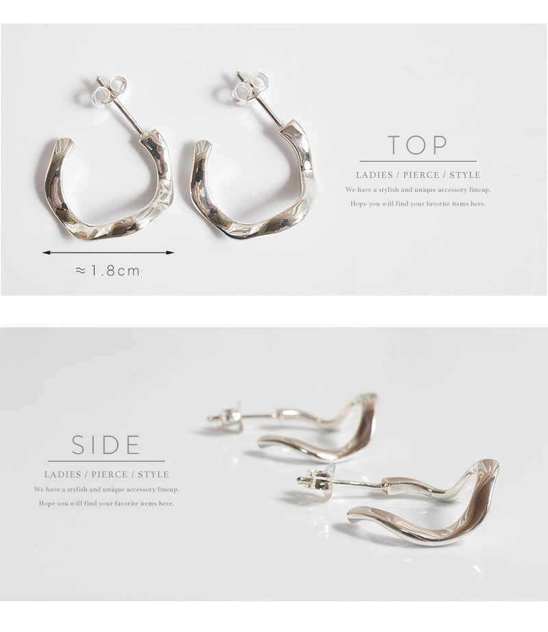 Silver925 Ripple Drop Earrings | PIELE