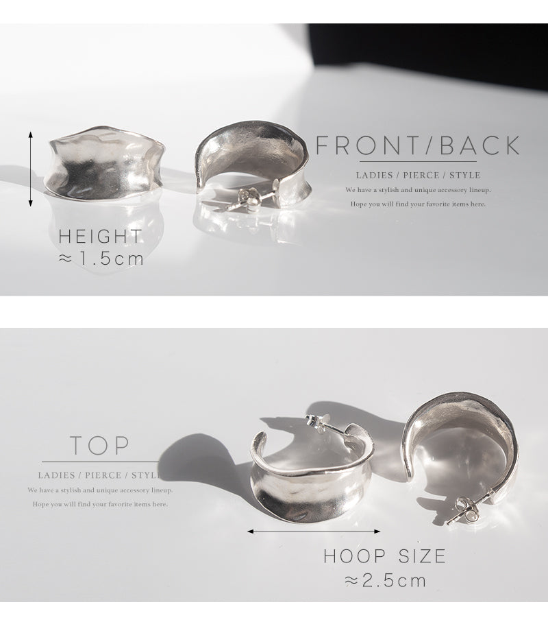 Silver925 Hammerd Hoop Earrings | CORNETTO