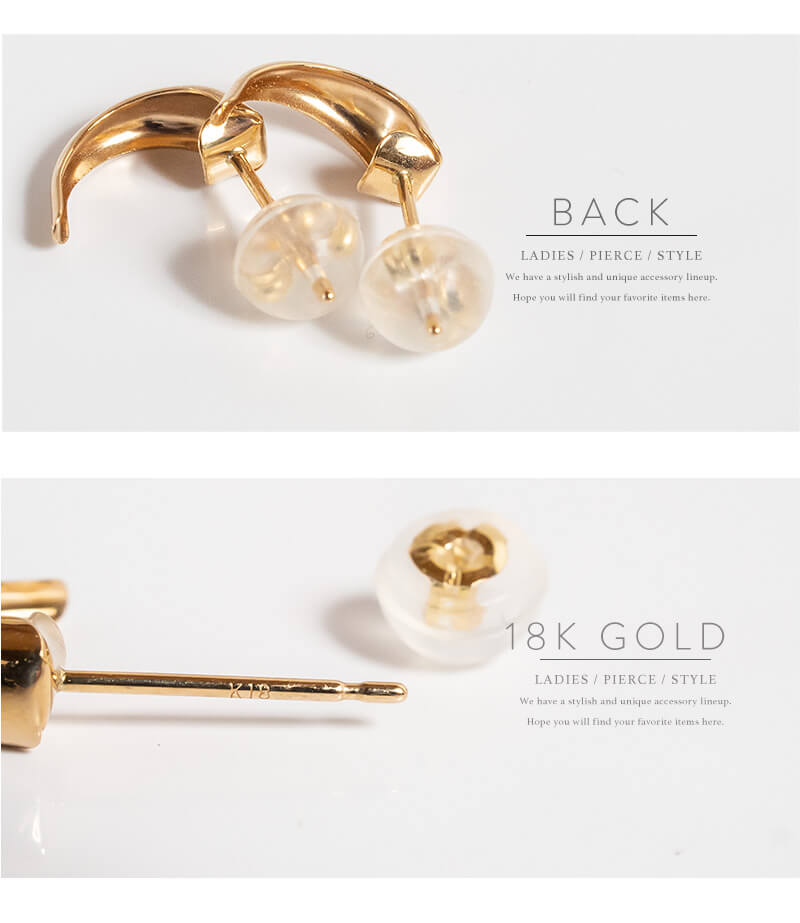 18K Gold Half Moon Stud Earrings | LUZON