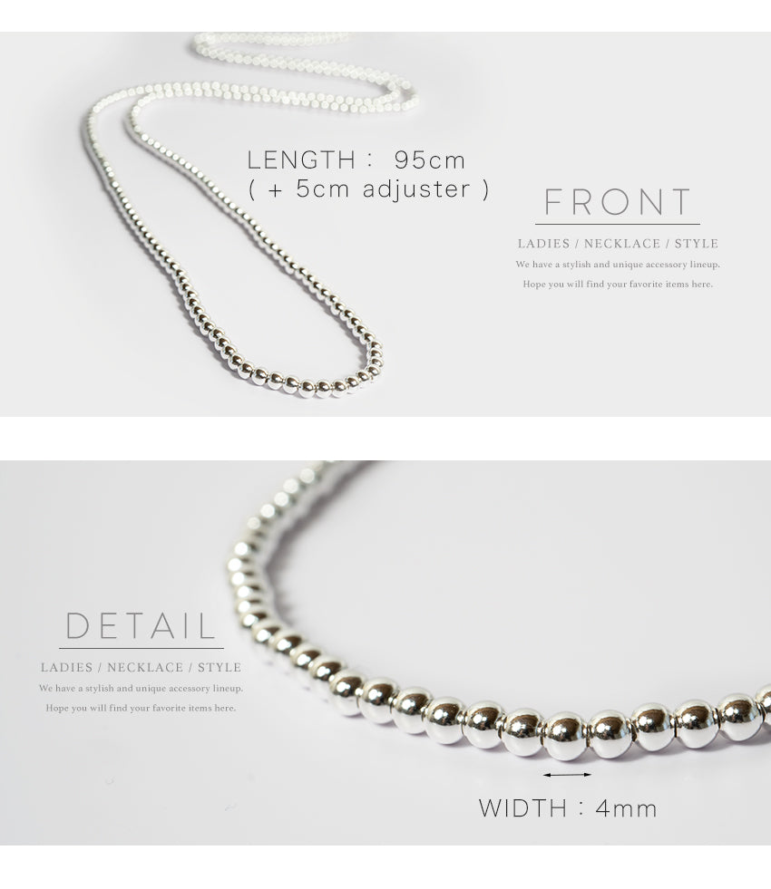 Silver925 Ball Chain Extra Long Necklace | PALMYLA LONG