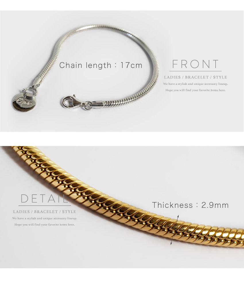 Silver925 Snake Chain Bracelet | VENEC-BULKY