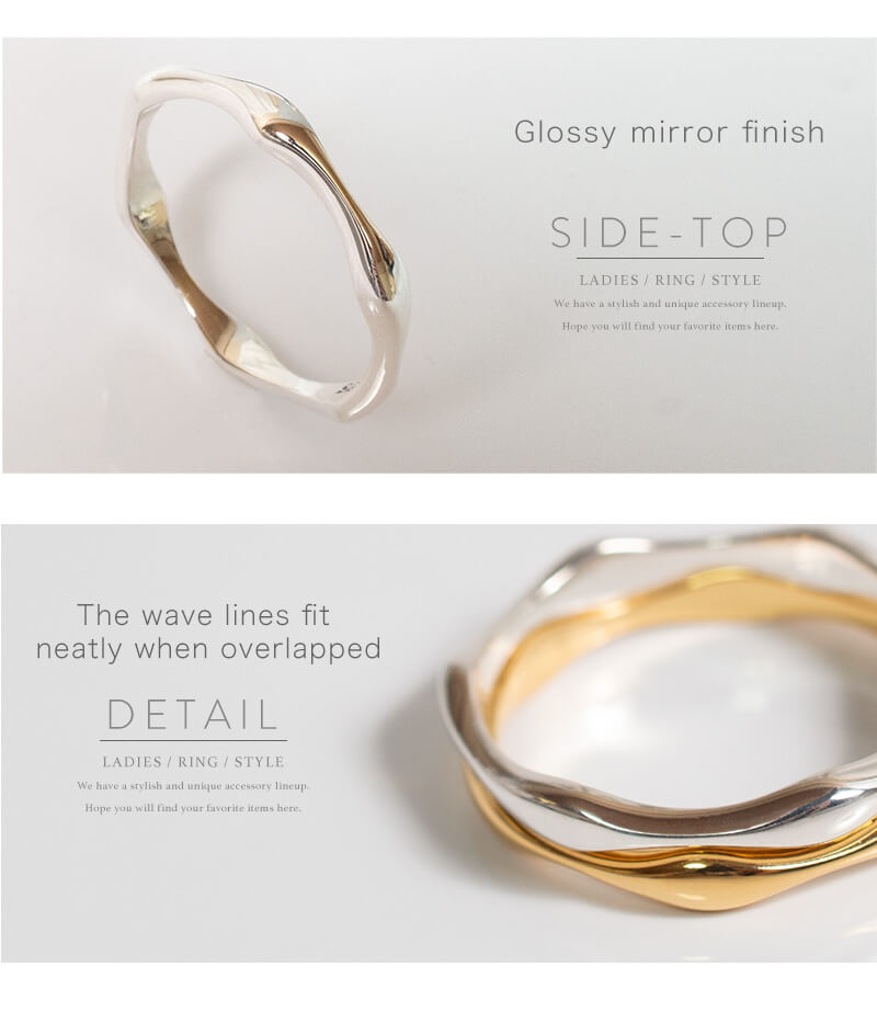 Silver925 Thin Line Wave Ring | ARVINE