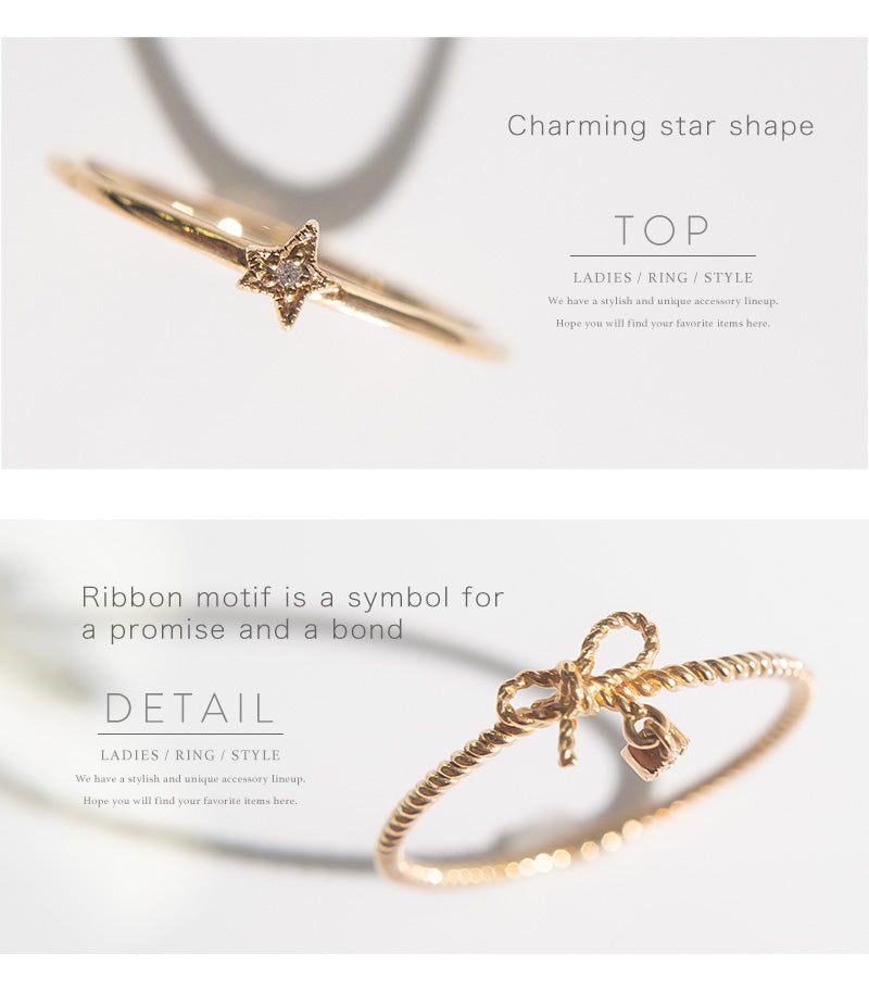 K10 Gold Diamond Delicate Ring | FORAFORA