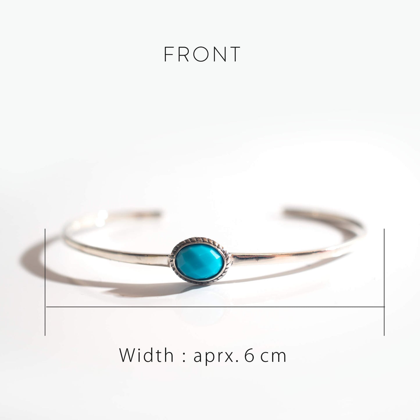 Silver925 Turquoise Slim Bangle | KIVIA