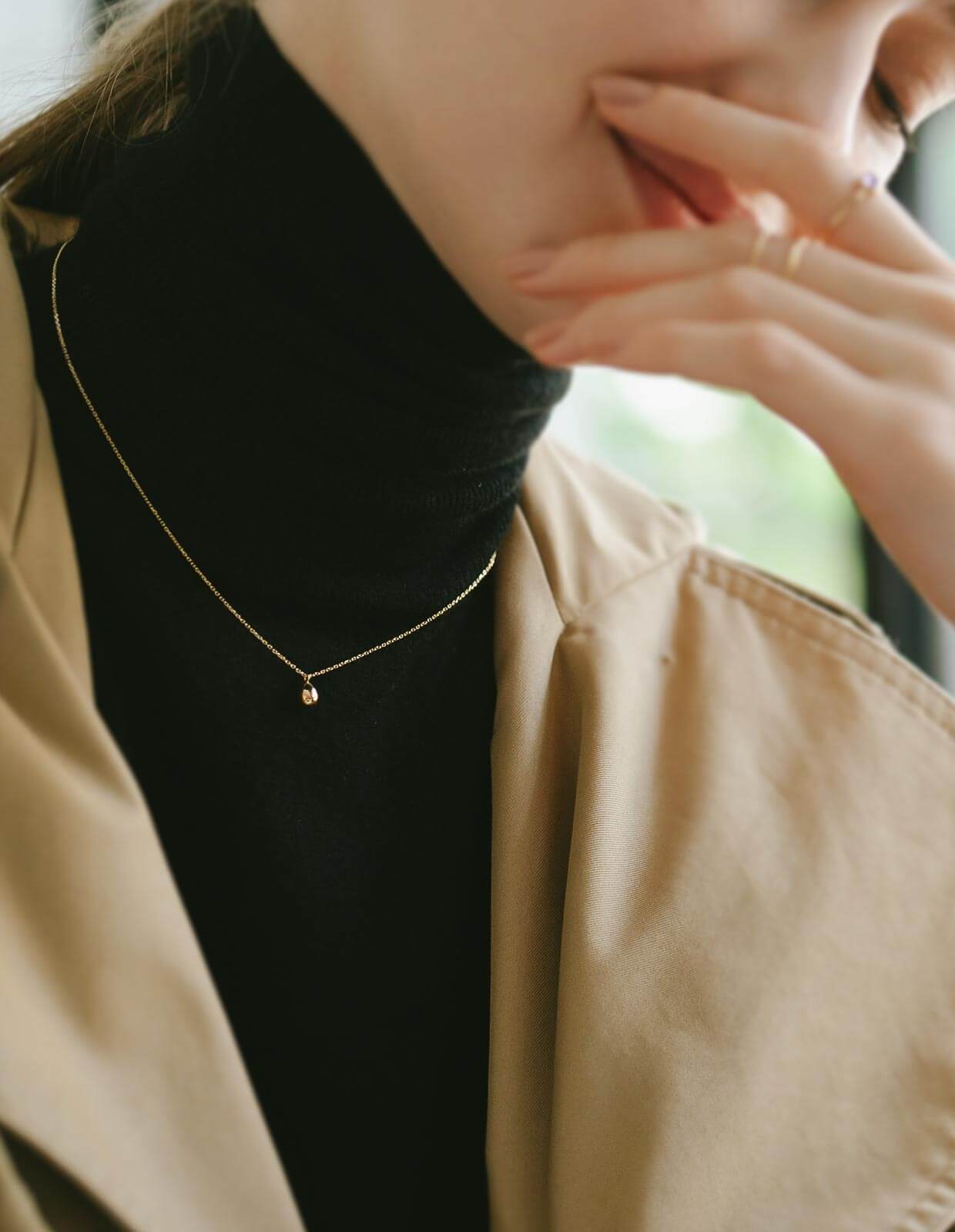 18K Gold Petit Grain Necklace | MOLLICA