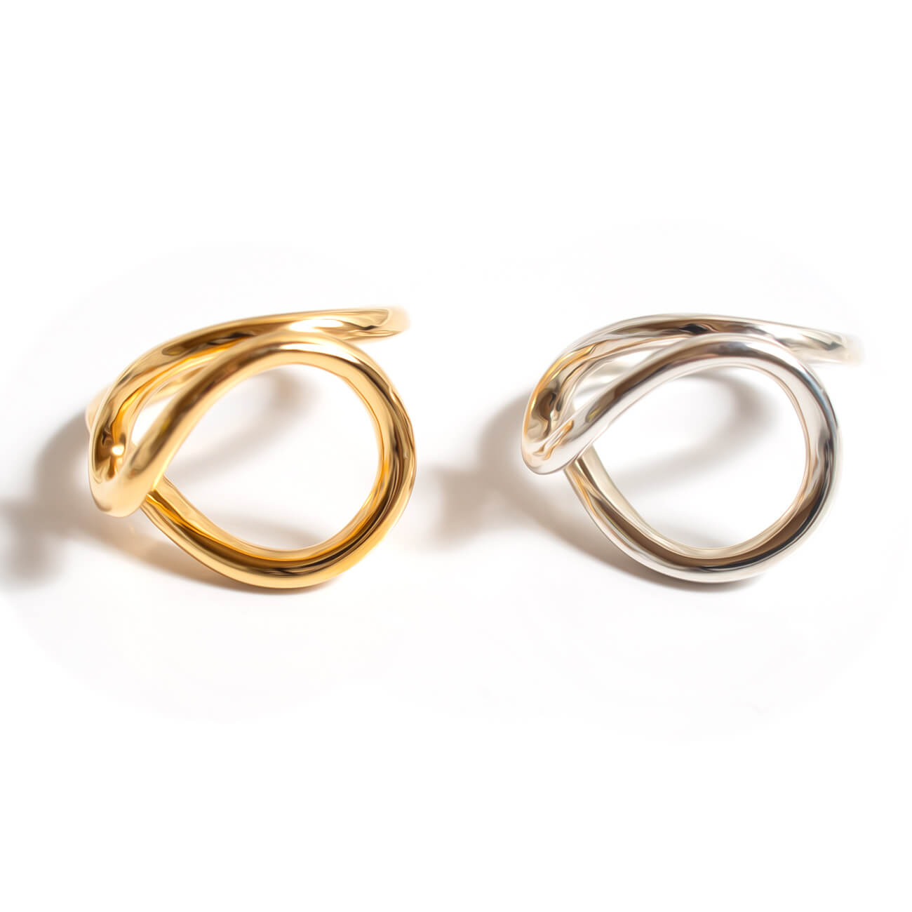 18K Gold Plated Sterling Silver Wavy Road Ring | FATONU