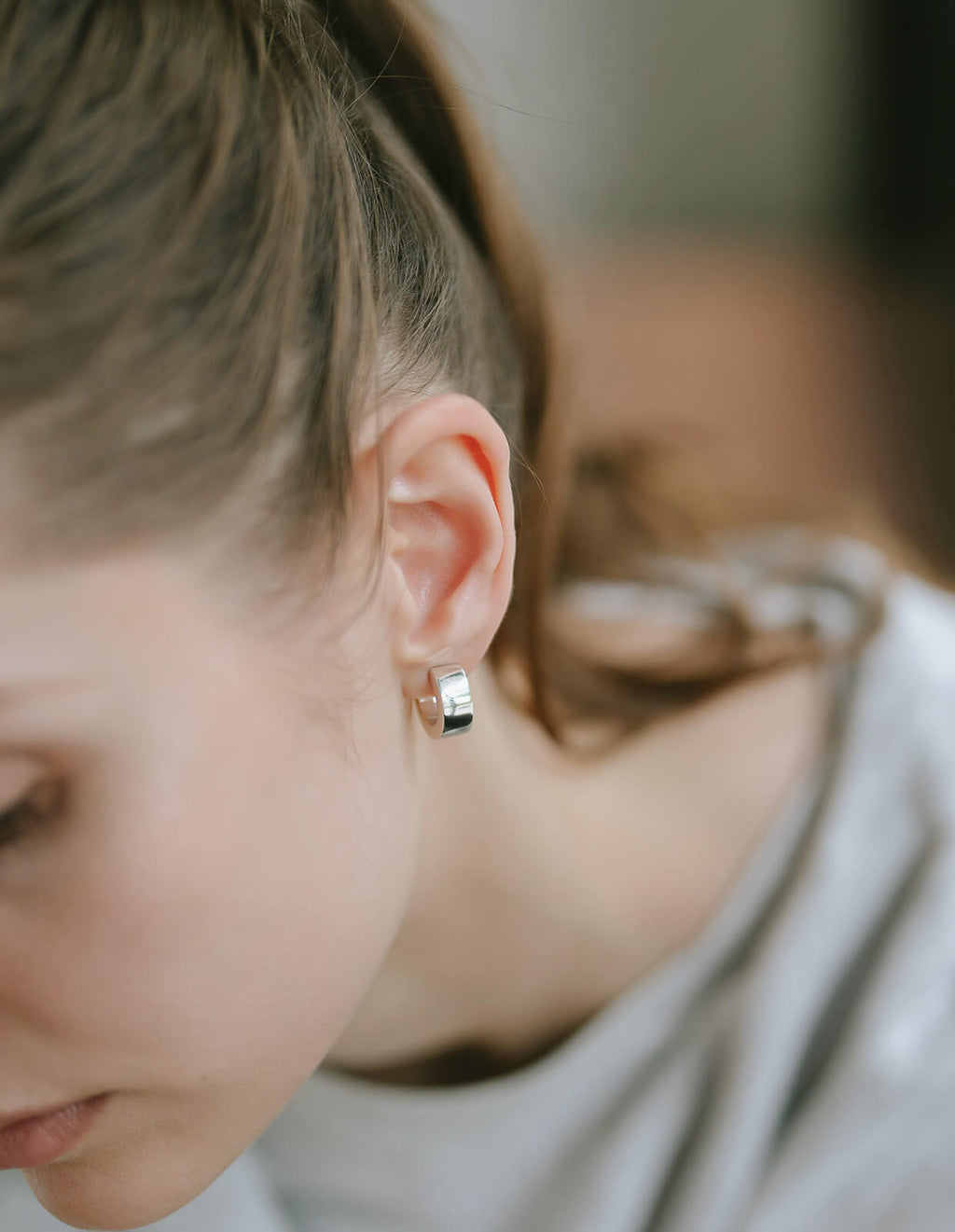 18K Gold Plated Sterling Silver Lustrou Hoop Pierce | CAPPIO