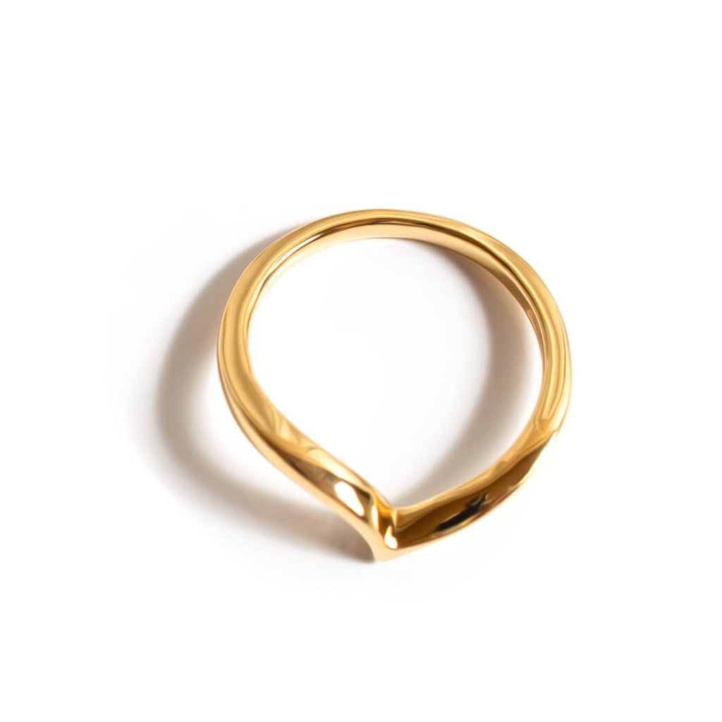 18K Gold Plated Sterling Silver Chevron Ring | GAVIOTA