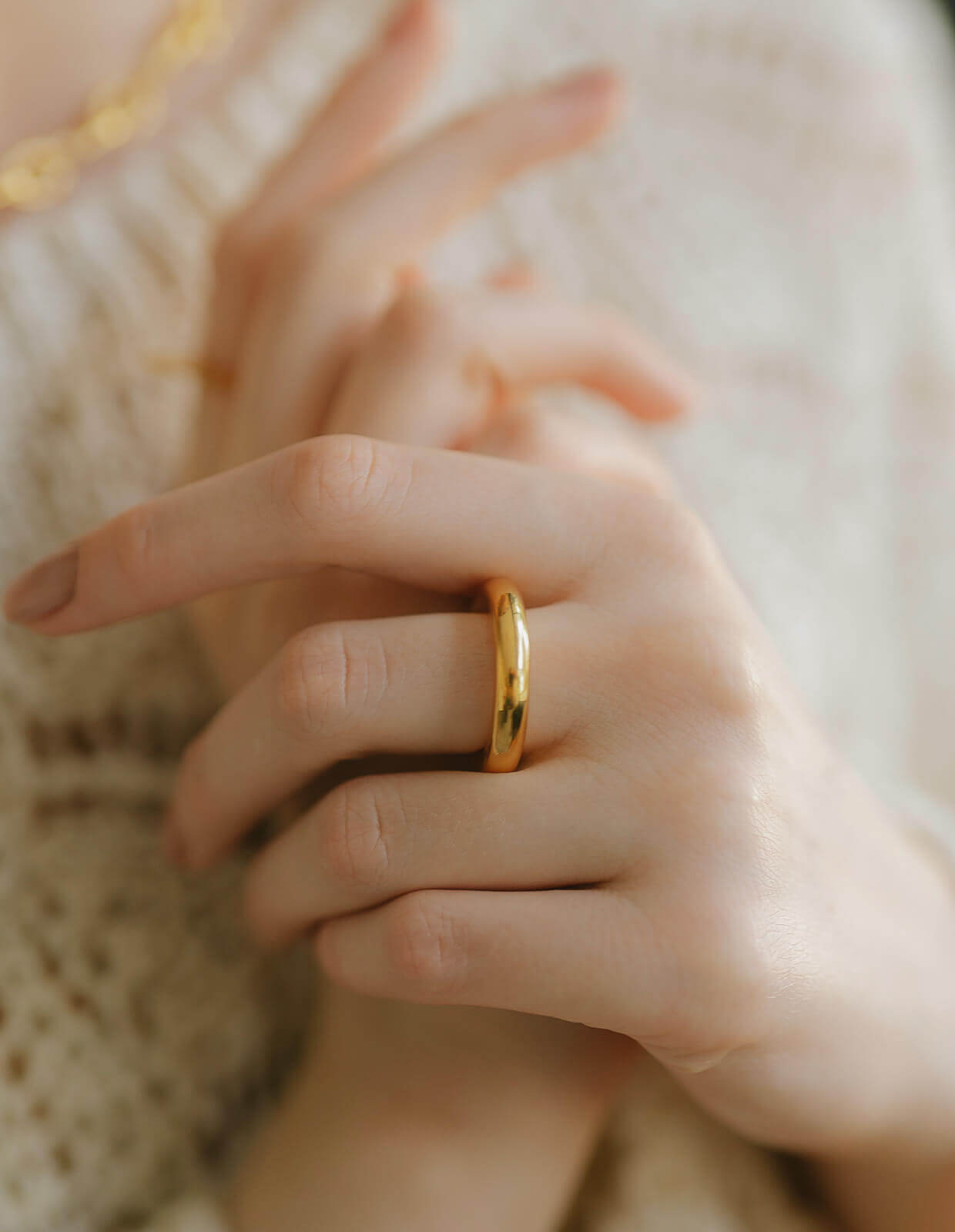 18K Gold Plated Sterling Silver Puffy Ring | AUREOLA