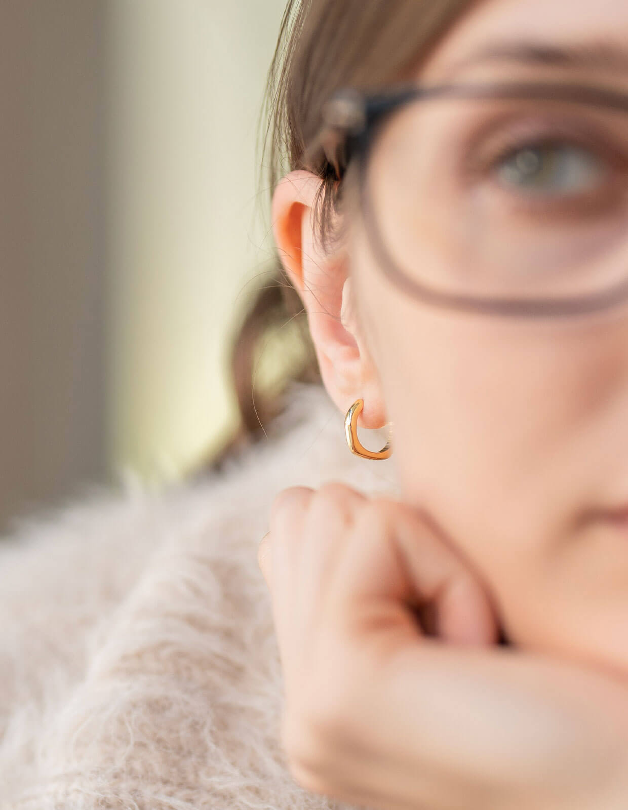 18K Gold Plated Sterling Silver Chunky Hoop Earrings | KYKLOS-WAVE