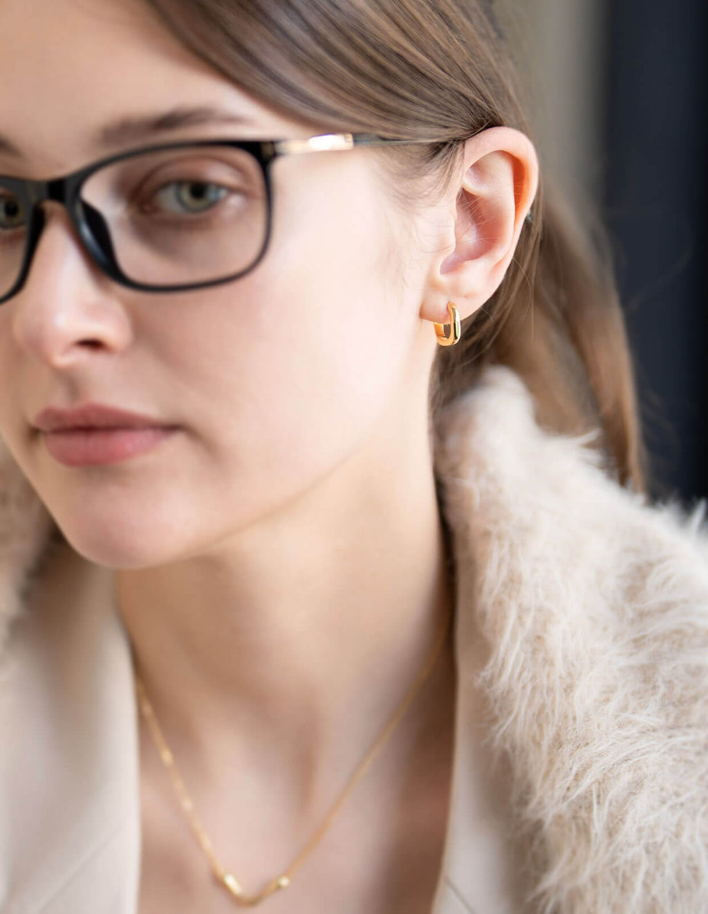 18K Gold Plated Sterling Silver Chunky Hoop Earrings | KYKLOS-WAVE