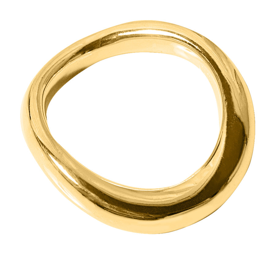 18K Gold Plated Sterling Silver Hand Forged Wavy Ring | ULUA