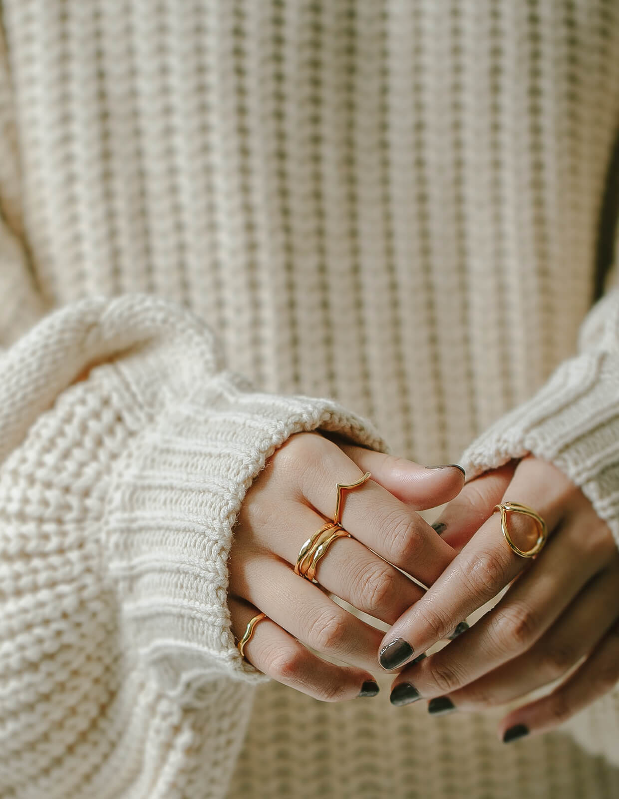 18K Gold Plated Sterling Silver Chevron Ring | GAVIOTA