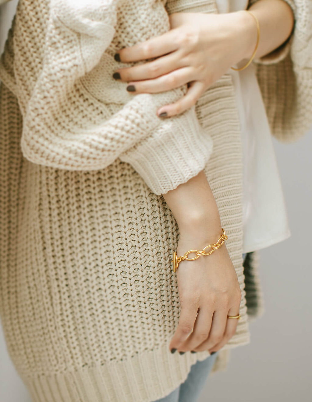 18K Gold Plated Sterling Silver Chunky Chain Bracelet | VEZA