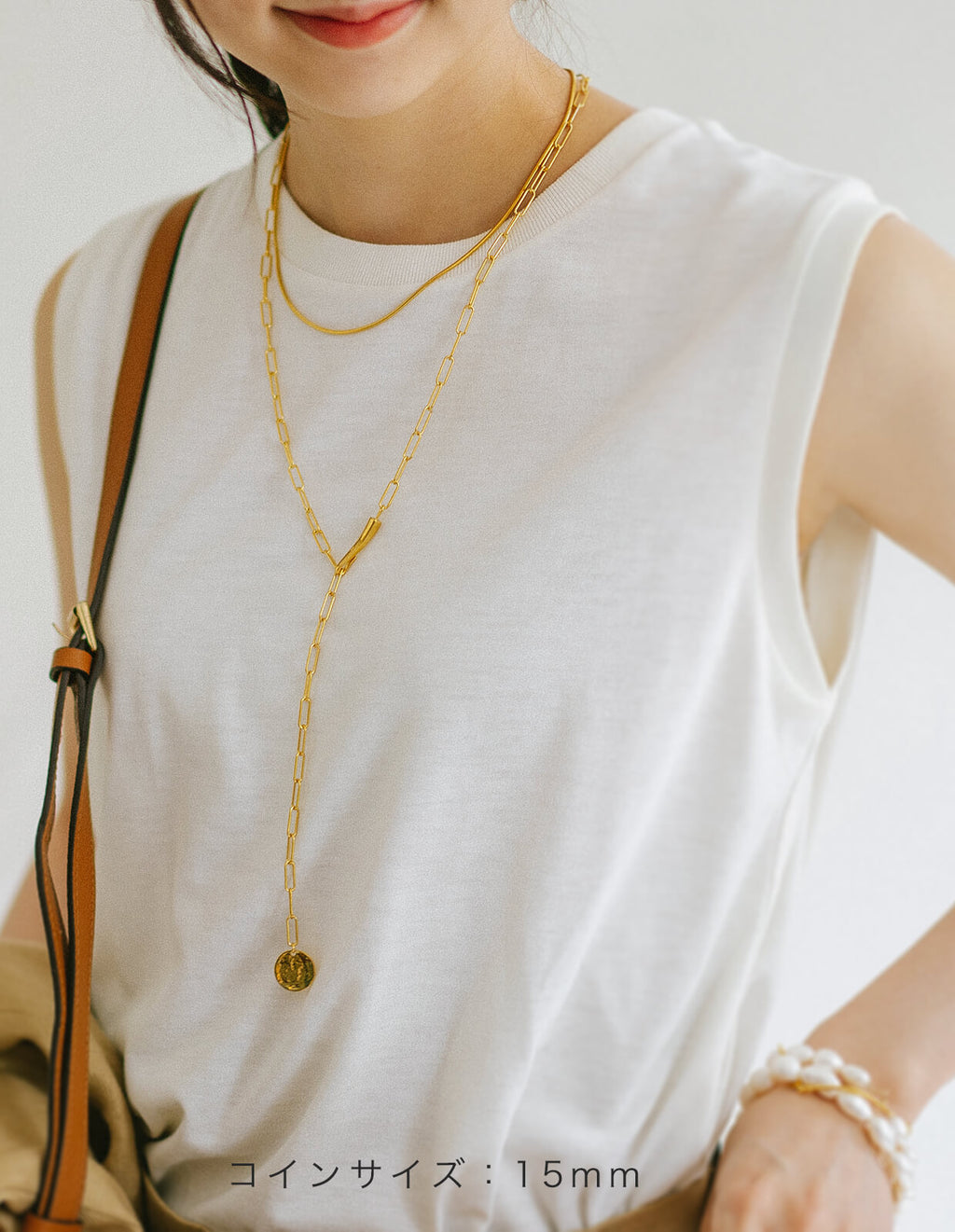 18K Gold Plated Sterling Silver Boxchain Coin Necklace | NOVAC-BLANCA