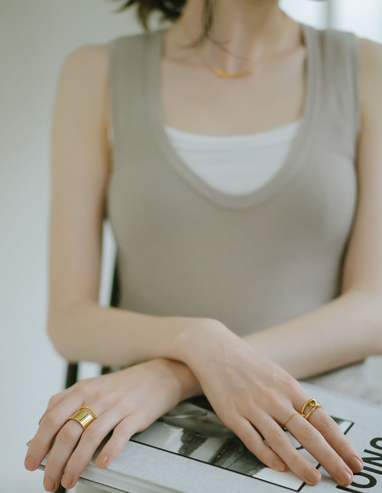 18K Gold Plated Sterling Silver Chunky Chain Ring | TORQUE