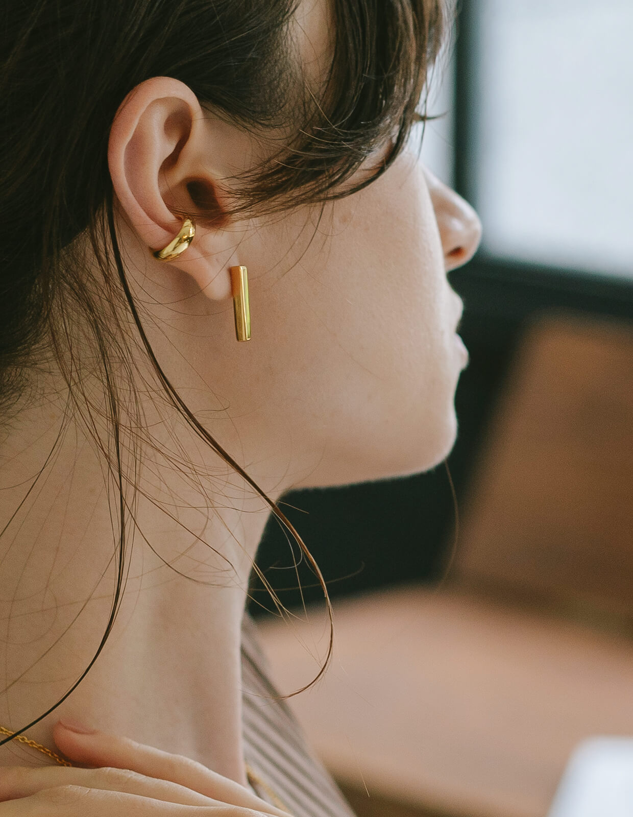 18K Gold Plated Sterling Silver Plump Ear Cuff | JENOA