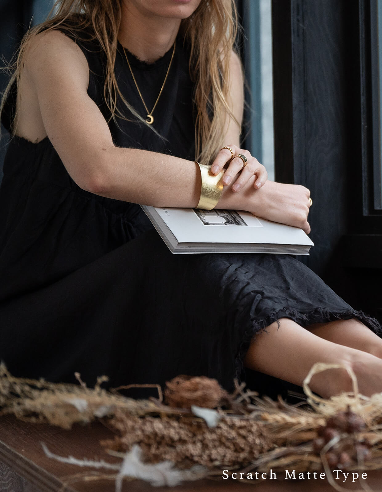 18K Gold Plated Sterling Silver Wide Concave Cuff | FONTE