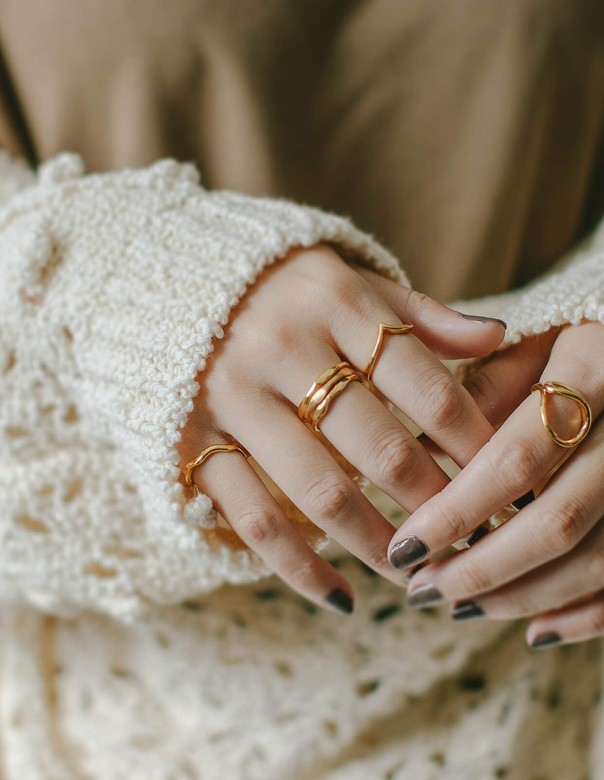 18K Gold Plated Sterling Silver Chevron Ring | GAVIOTA