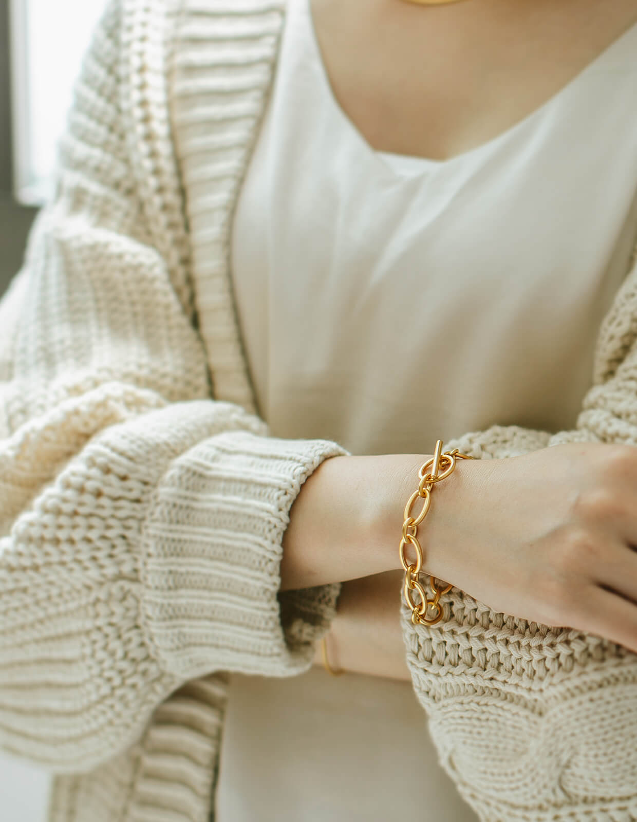 18K Gold Plated Sterling Silver Chunky Chain Bracelet | VEZA