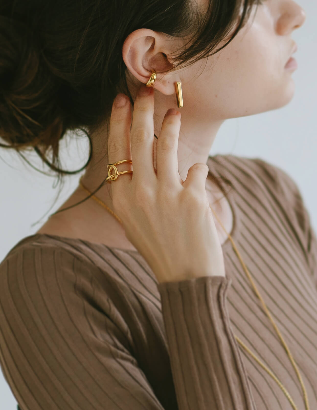 18K Gold Plated Sterling Silver Plump Ear Cuff | JENOA