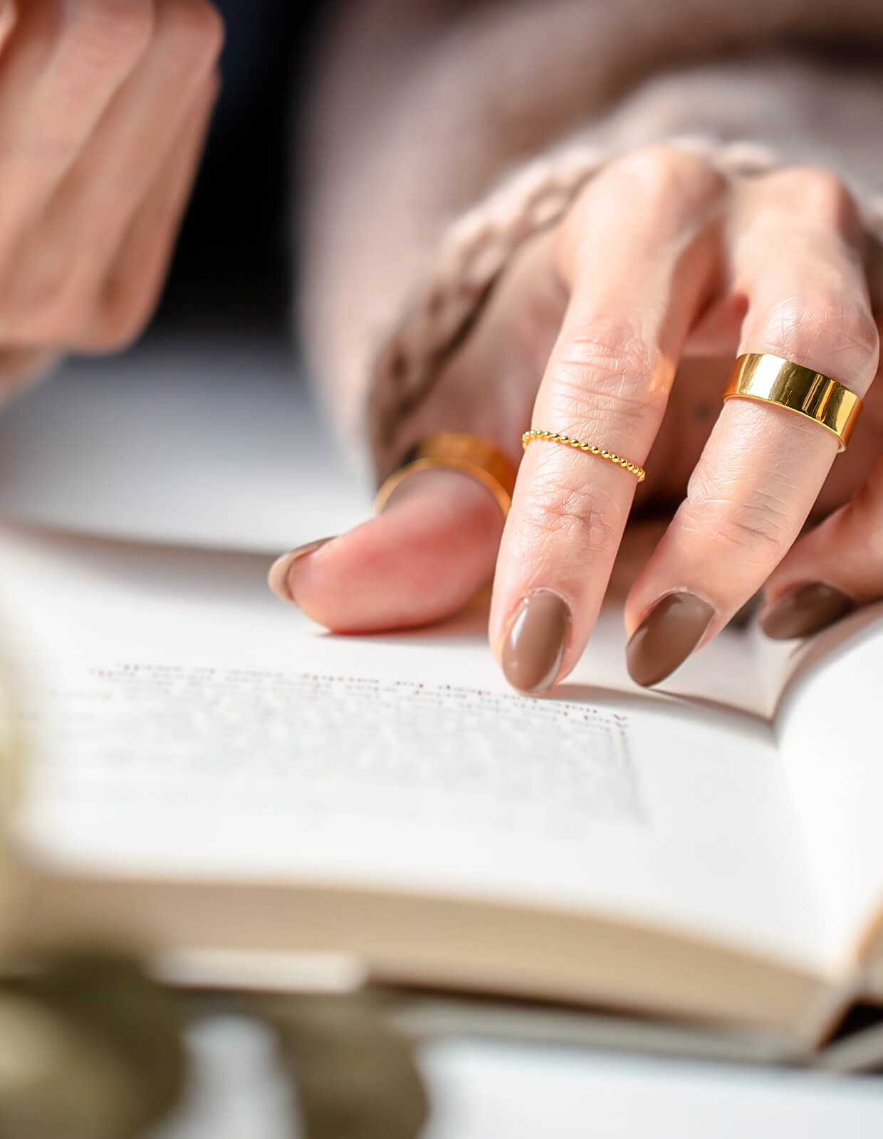18K Gold Plated Sterling Silver Stacking Ball Chain Ring | LASSO