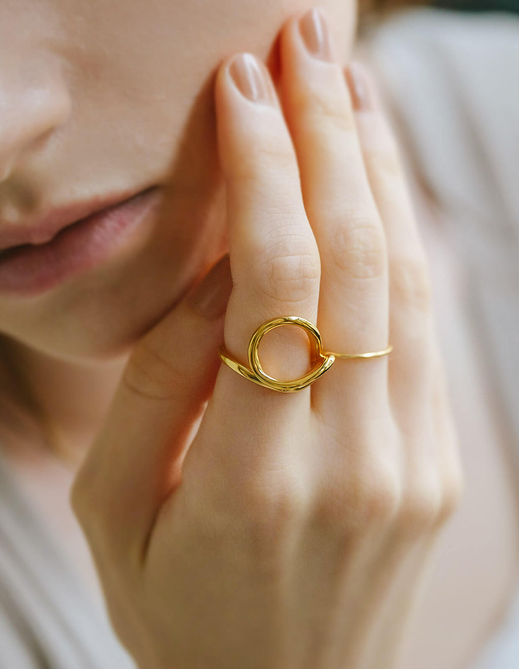 18K Gold Plated Sterling Silver Wavy Road Ring | FATONU