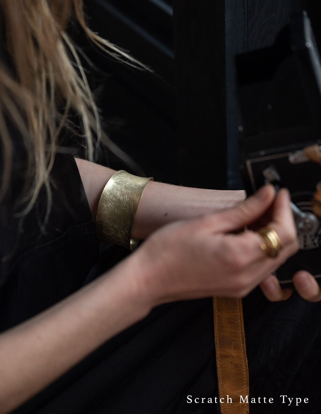 18K Gold Plated Sterling Silver Wide Concave Cuff | FONTE