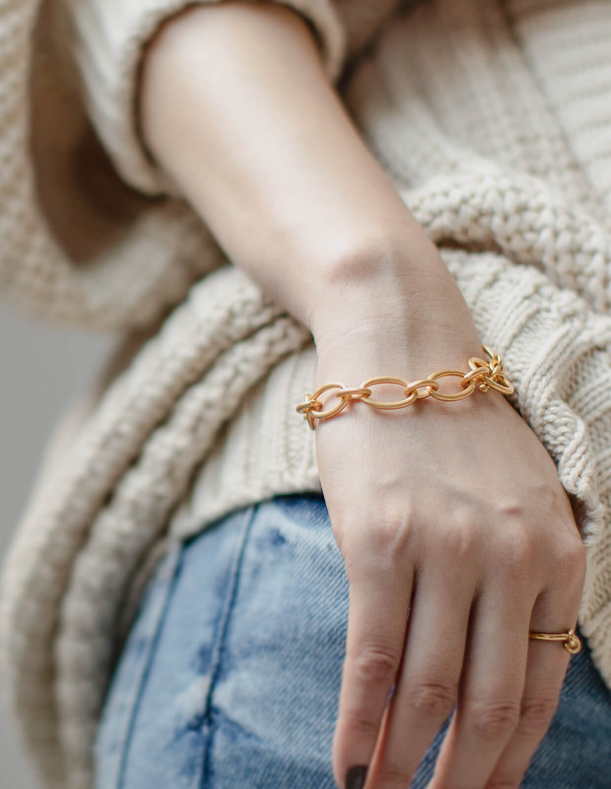 18K Gold Plated Sterling Silver Chunky Chain Bracelet | VEZA