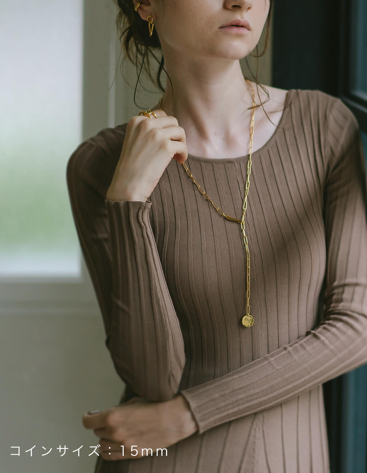 18K Gold Plated Sterling Silver Boxchain Coin Necklace | NOVAC-BLANCA