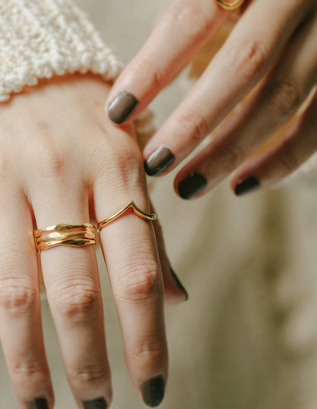 18K Gold Plated Sterling Silver Chevron Ring | GAVIOTA