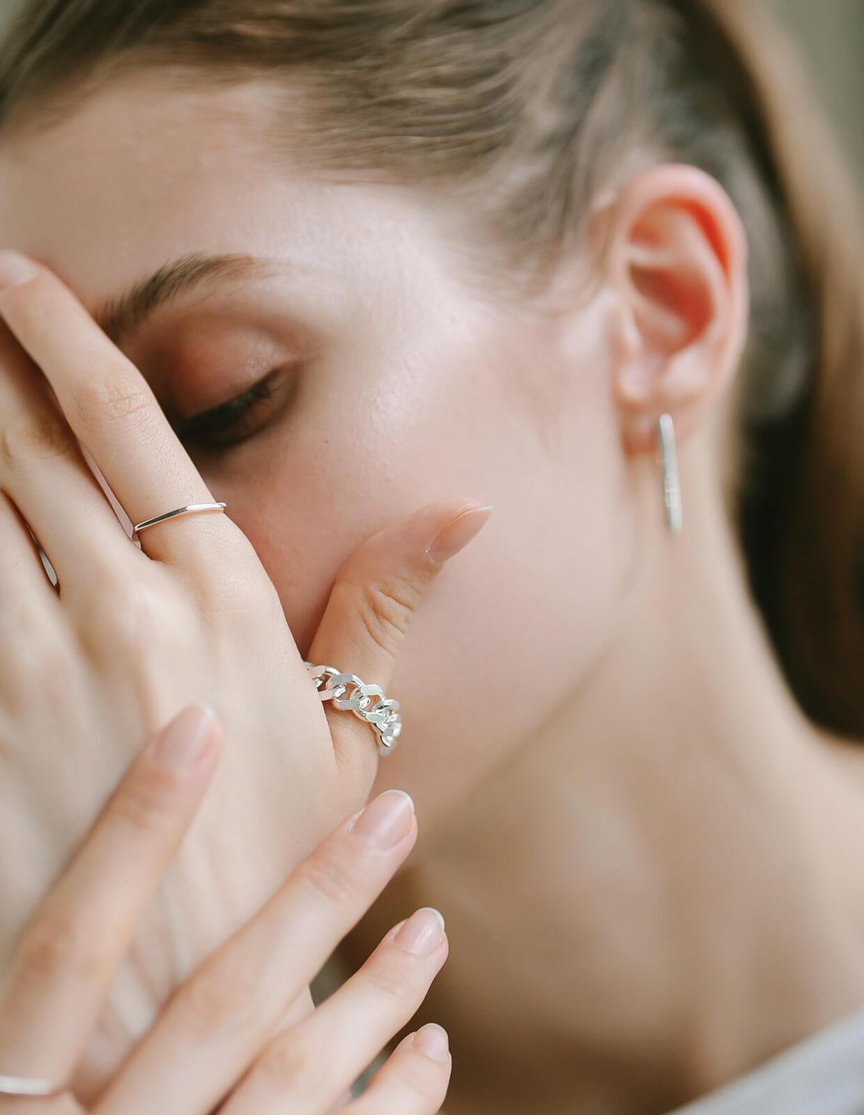 18K Gold Plated Sterling Silver Skiny Stacking Ring | LEIKKISA