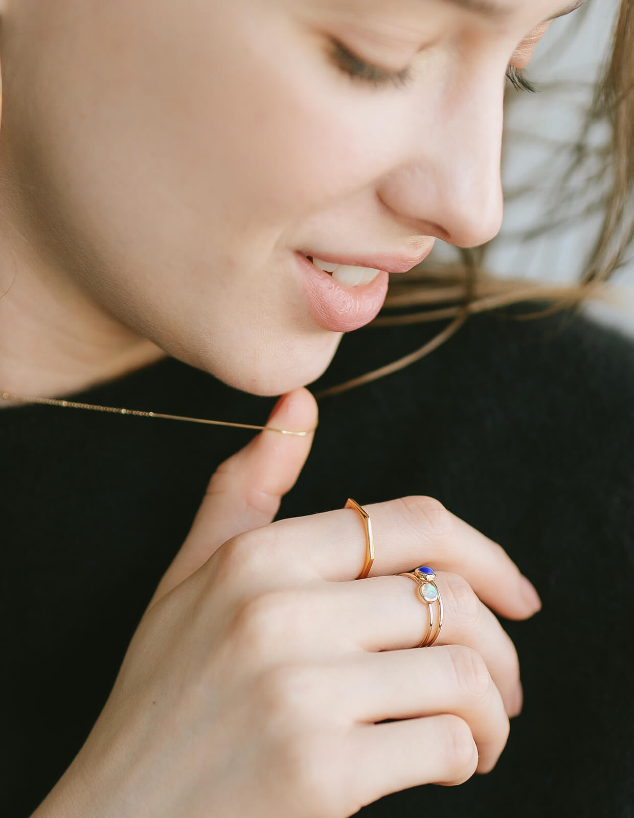 18K Gold Plated Sterling Silver Skiny Stacking Ring | LEIKKISA