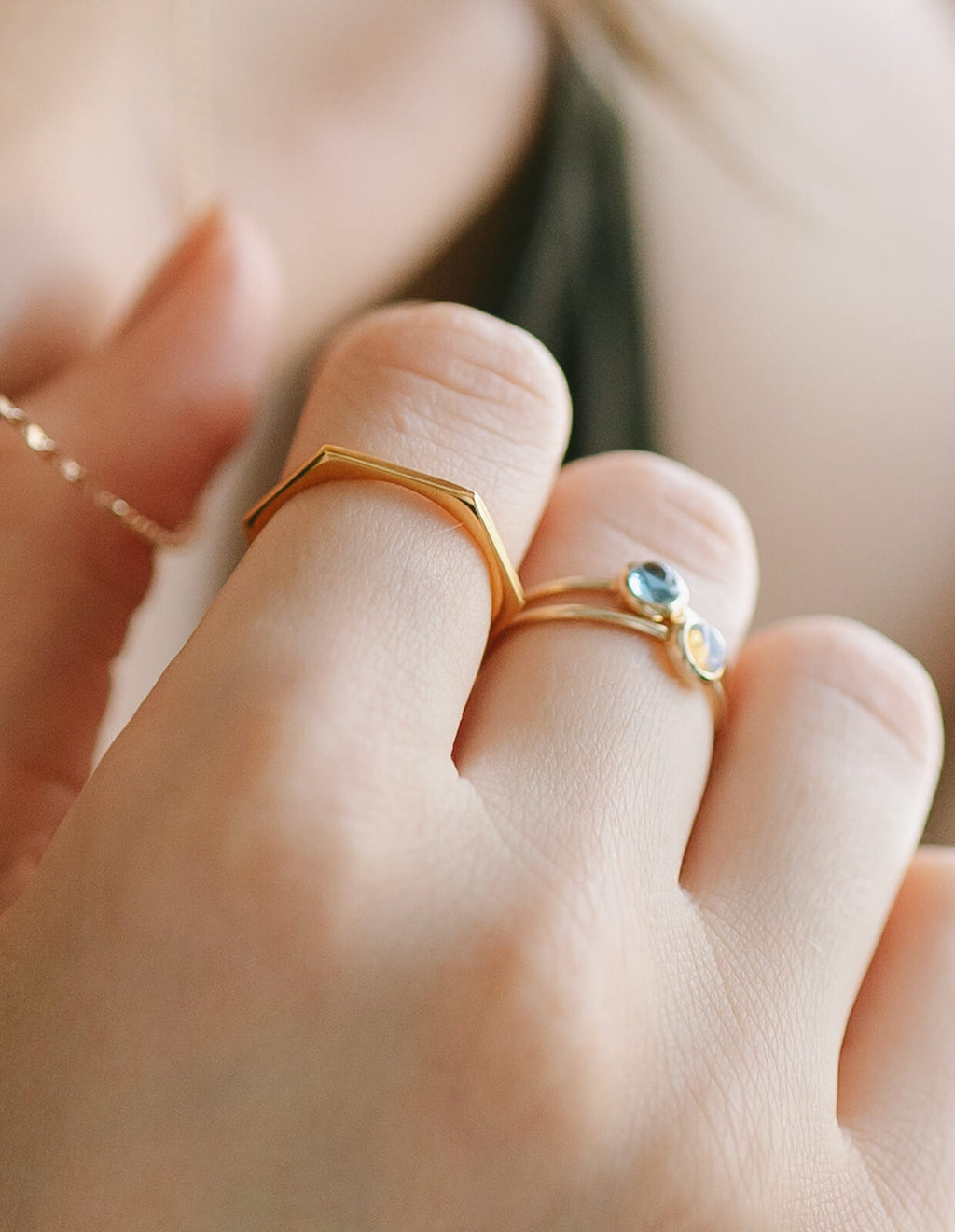 18K Gold Plated Sterling Silver Skiny Stacking Ring | LEIKKISA