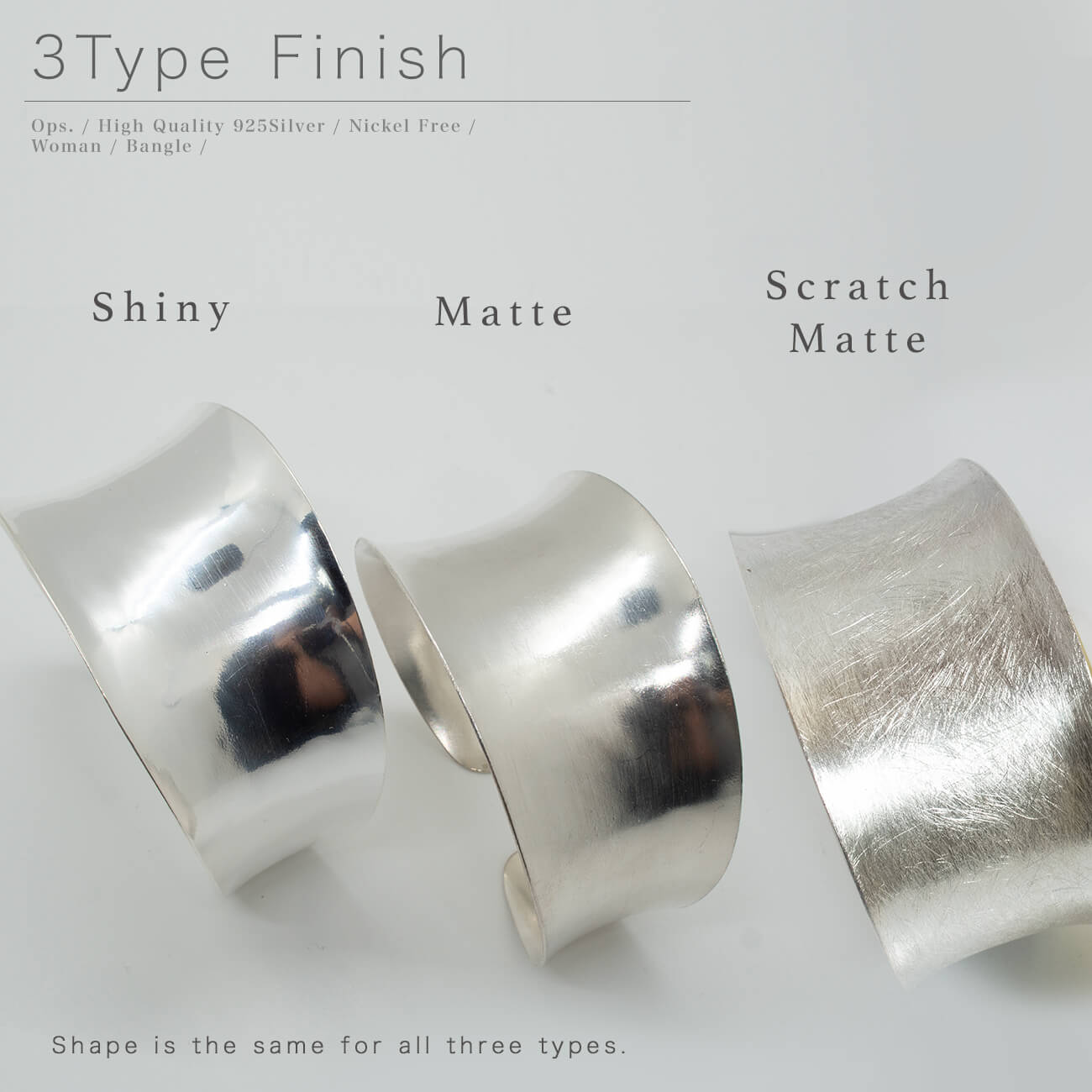 Silver925 Wide Concave Cuff | FONTE