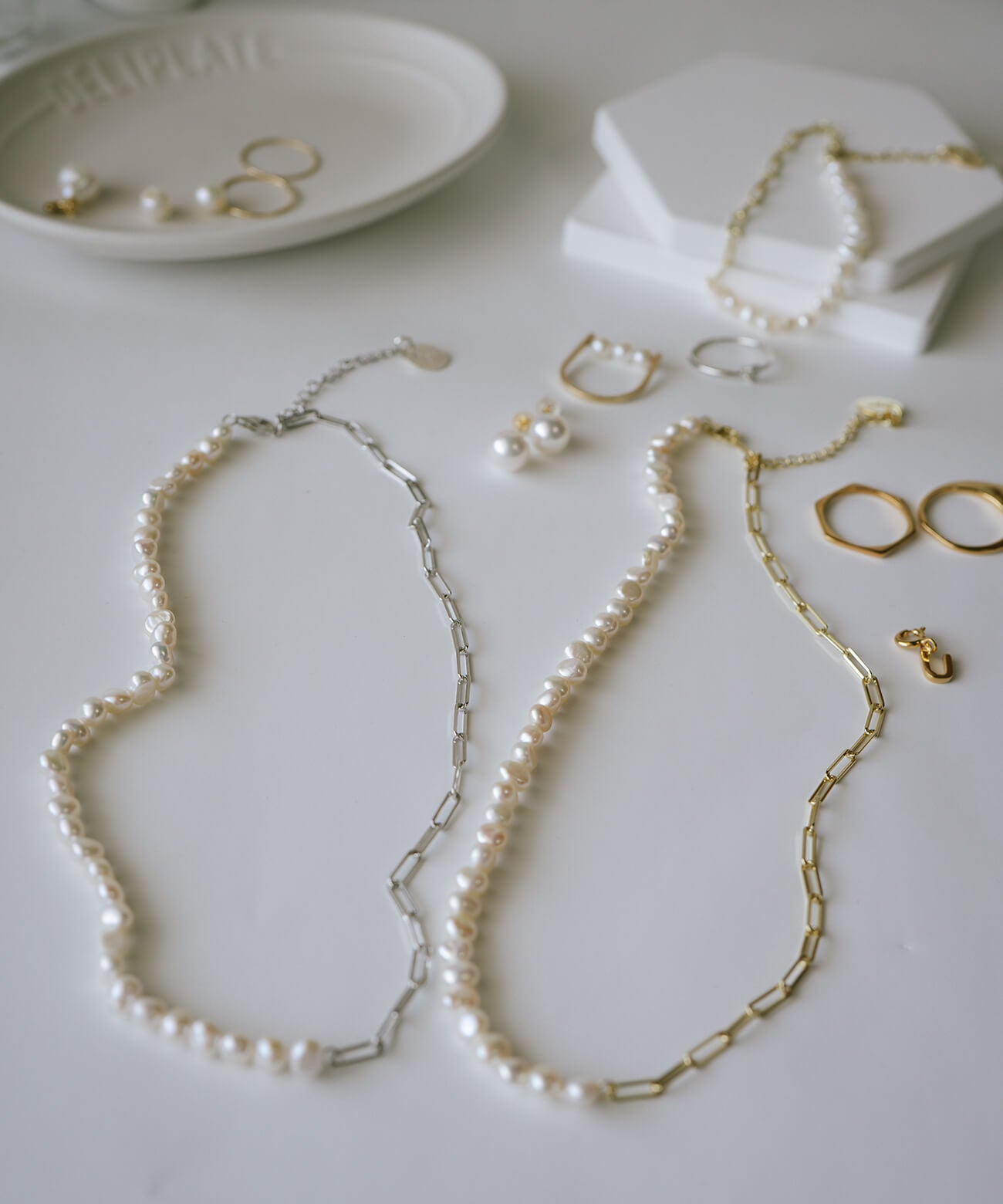 Baroque Pearl Link Chain Necklace | AFRIZO-MIKTOS