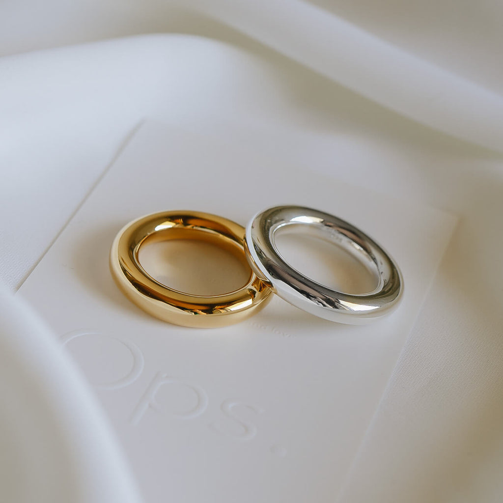 18K Gold Plated Sterling Silver Puffy Ring | AUREOLA